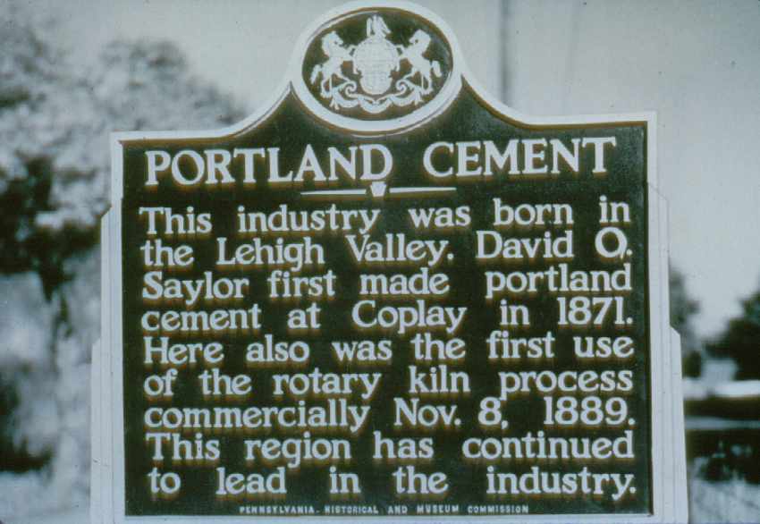 Photo of Portland Cement historical marker sign.