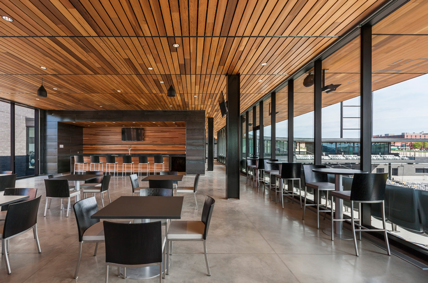 Interior photo of CHS Field in St. Paul.