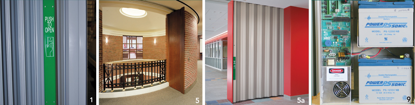 Photos of sliding doors and their hardware.