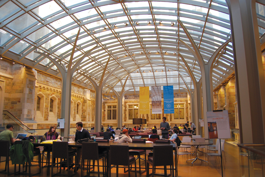 Interior photo of the Robert B. Aikens Commons at the University of Michigan.