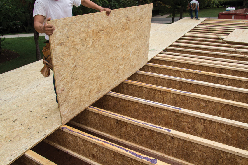 Photo of wood flooring under construction.