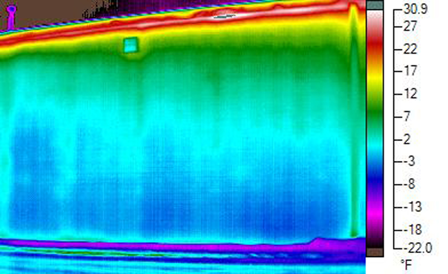 Figure 3: Thermal Imaging of a Building with Cavity Insulation, but No CI.