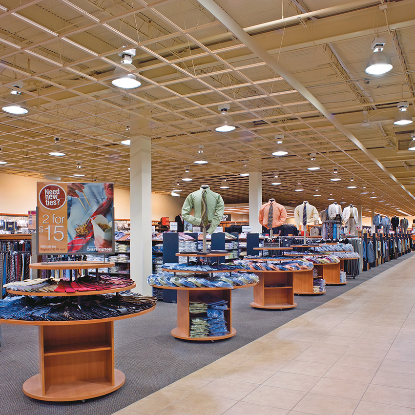 Interior photo of Burlington shopping mall.