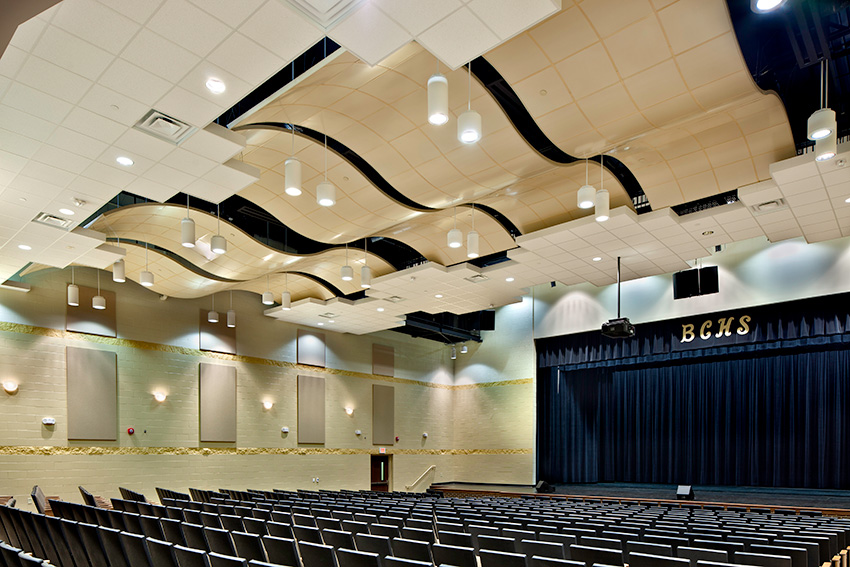 Interior photo of Bradley Central High School Fine Arts Center.