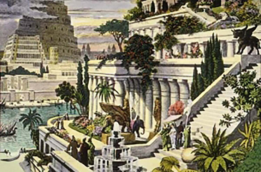 Drawing of the Hanging Gardens.