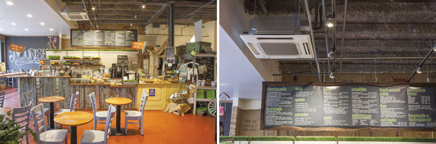 Two photos of interiors with VRF systems.