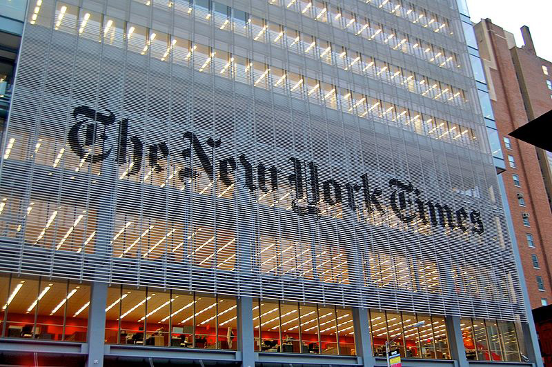 Exterior of the New York Times Building.