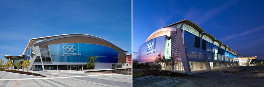 Richmond Olympic Oval before (left) and after (right)