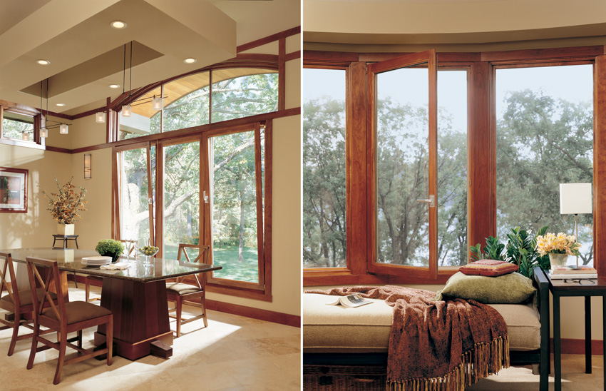 Two photos of the tilt-and-turn type windows.