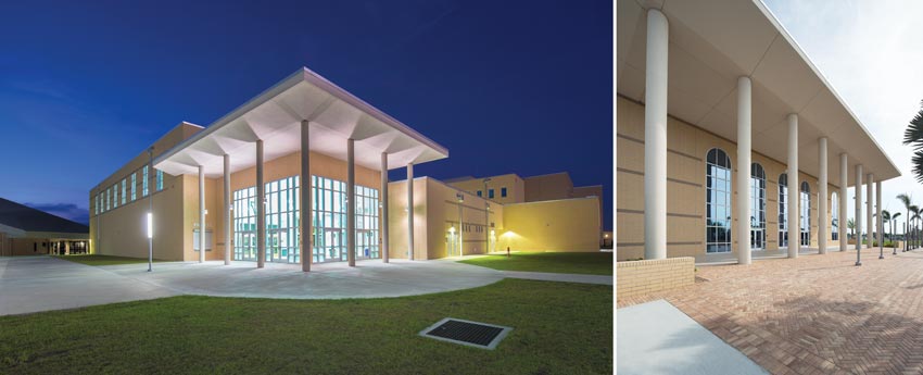 Exterior photos of a school.