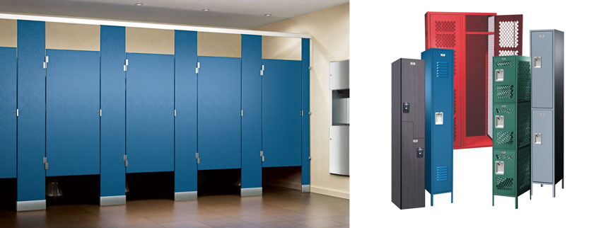 Various images of lockers.