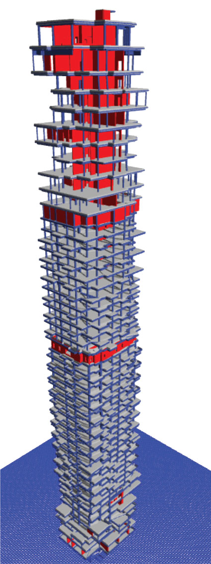 Computer generated structural model of 56 Leonard.