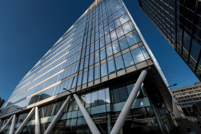 Photo of Outside of a building in London's Moorgate Exchange.