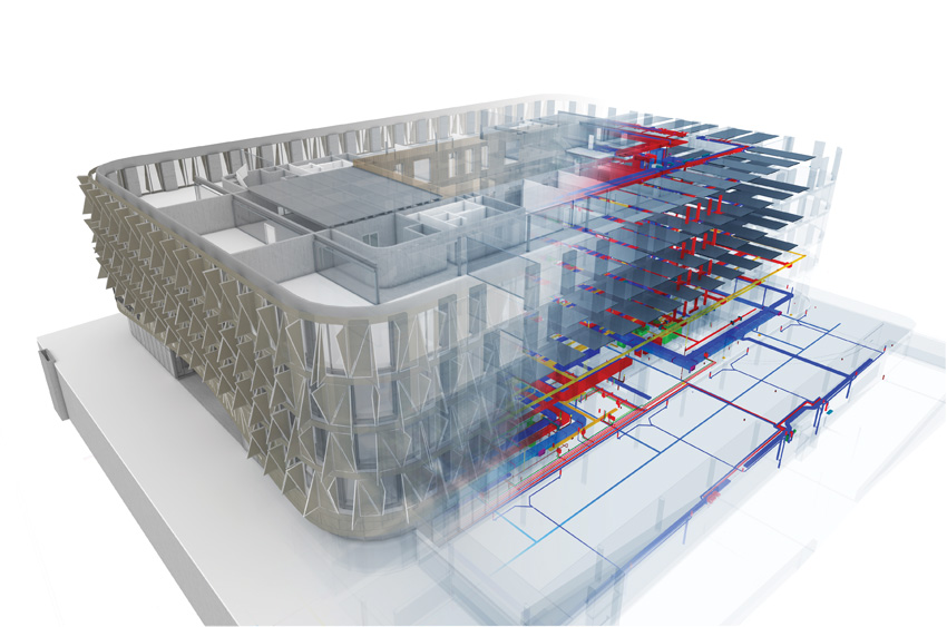 Photo of Building information modeling (BIM) used by Scott Sports Headquarters.