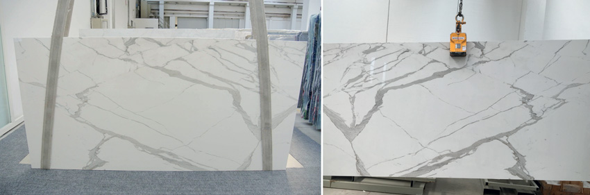 Photo of porcelain tile slabs are handled and shipped