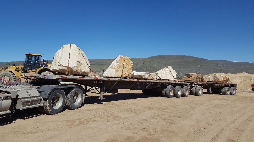 Truck with stone transportation