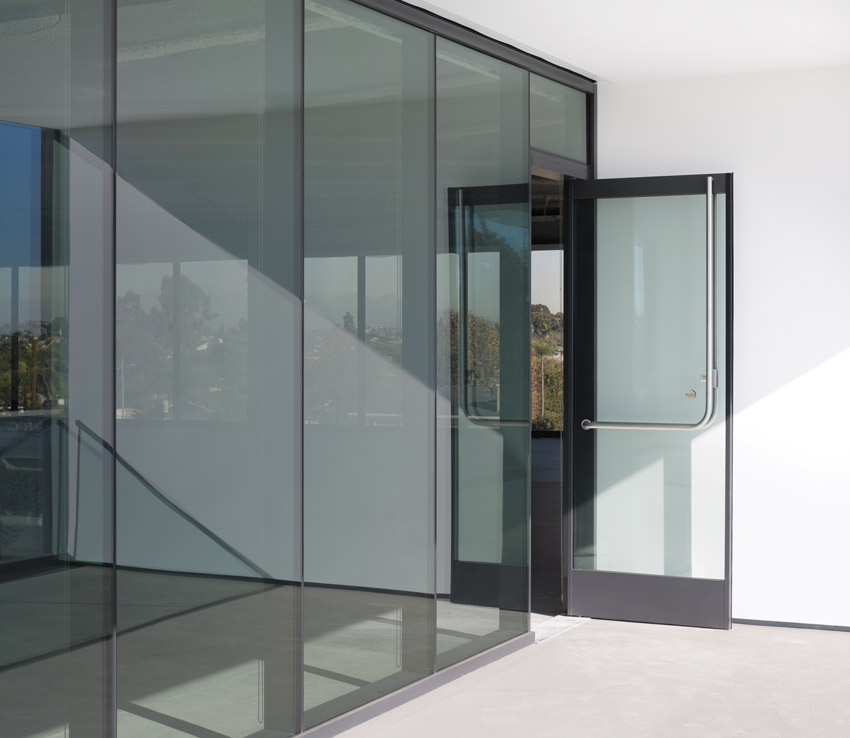 Glass sliding door with thermal technology