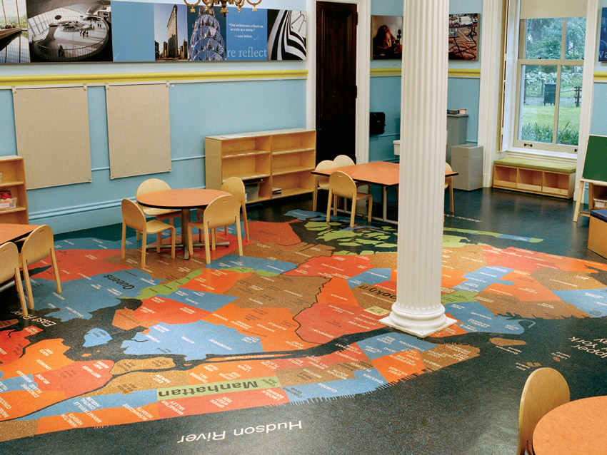 Image of The Architecture and Urban Planning classroom of City Hall Academy at the Tweed Courthouse in New York City