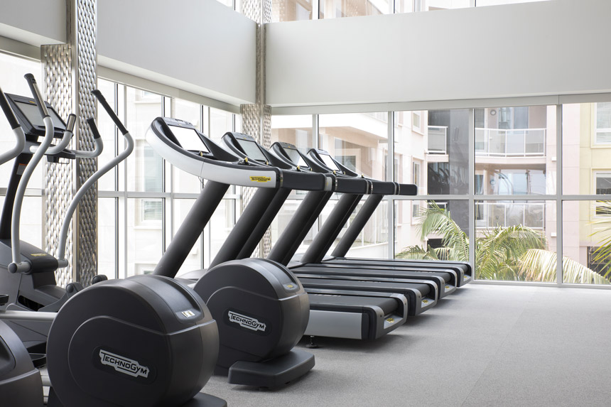 Image of fitness center at Vive on the Park is a multistory apartment complex in San Diego