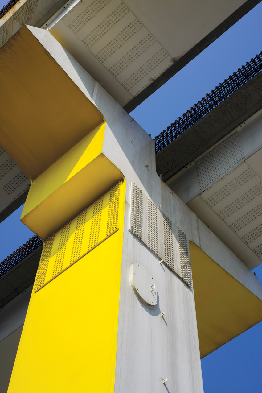 Concrete, cement, and brick masonry painted yellow