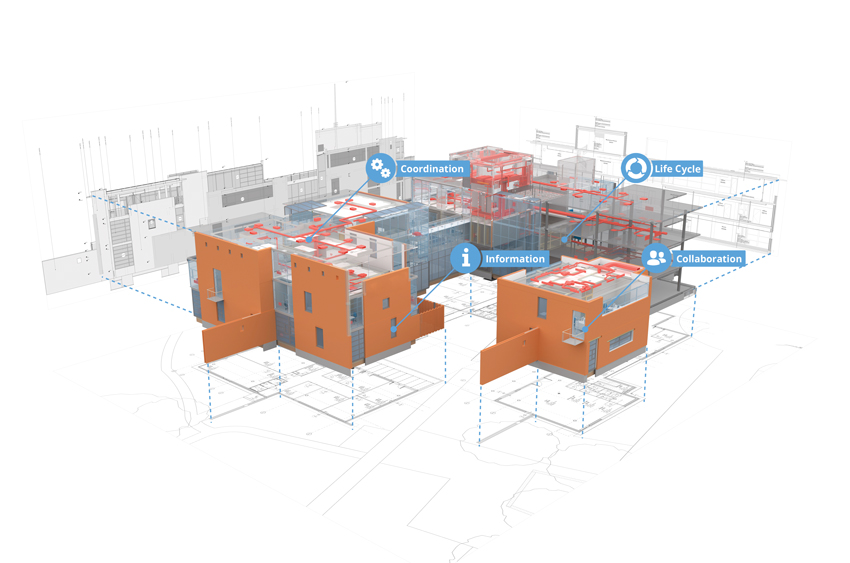 BIM drawing of a building architecture