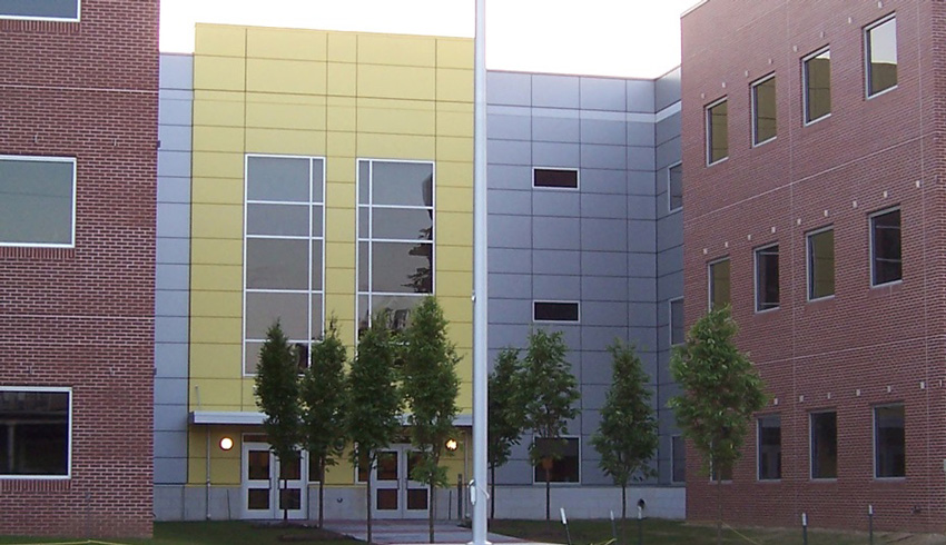 Insulated metal panels, Clifford S. Bartholomew Building at William Allen High School in Allentown, Pennsylvania, LEED Gold certification