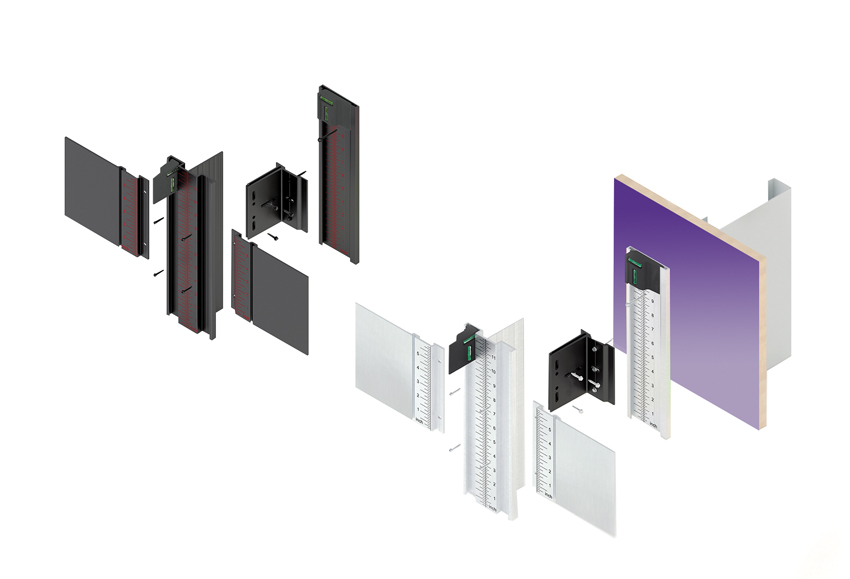 Plastic or non-conductive polyamide used in cladding mount systems