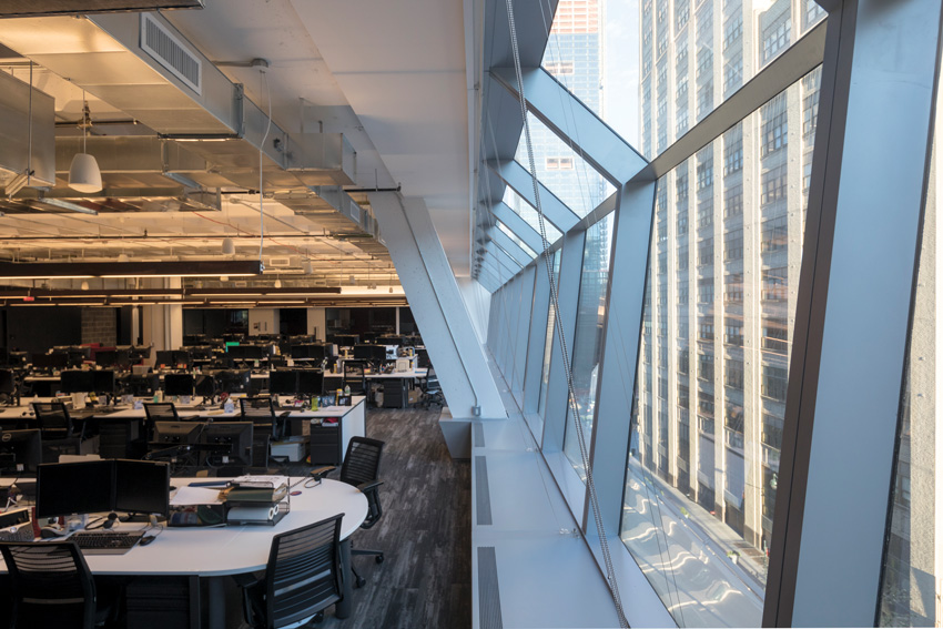 Inside of the office space of Westyard Distribution Center in Manhattan 