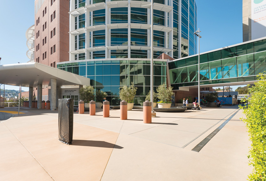 Zuckerberg San Francisco General Hospital, located on the San Andreas Fault Line